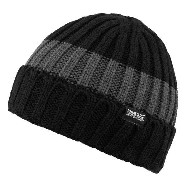 Regatta Mens Davion V Beanie - Black/Dark Grey