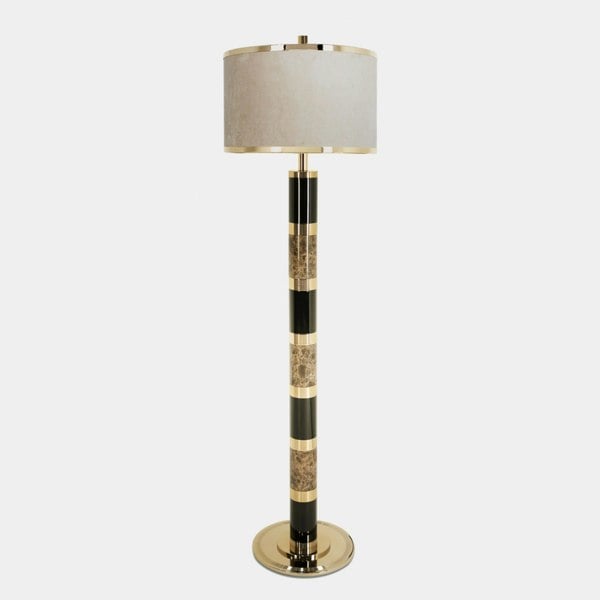 Castro Lighting Berlusconi Marble & Polished Gold Luxury Floor Lamp