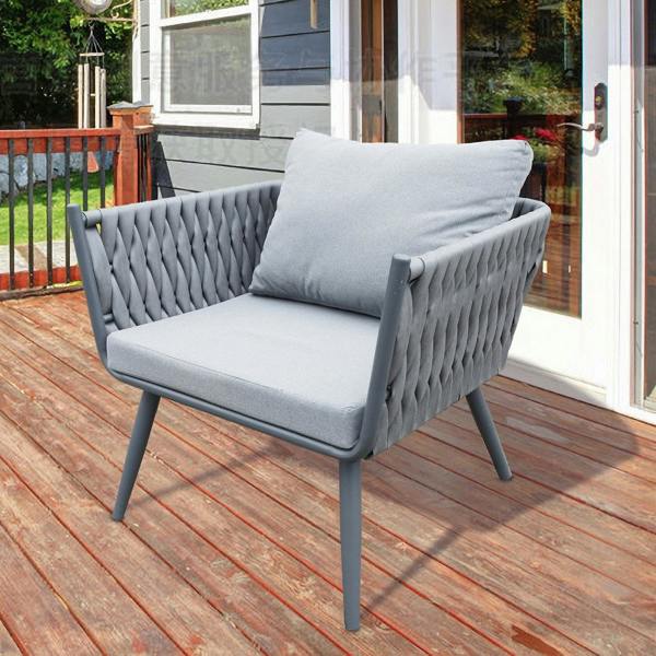 Groundlevel 4 Piece Woven Grey Furniture Set