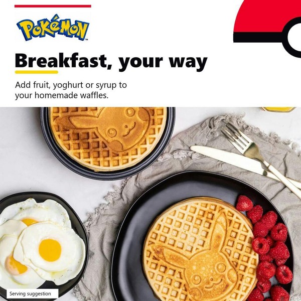 Venom Pokémon Pikachu Non-Stick Waffle Maker with UK Plug