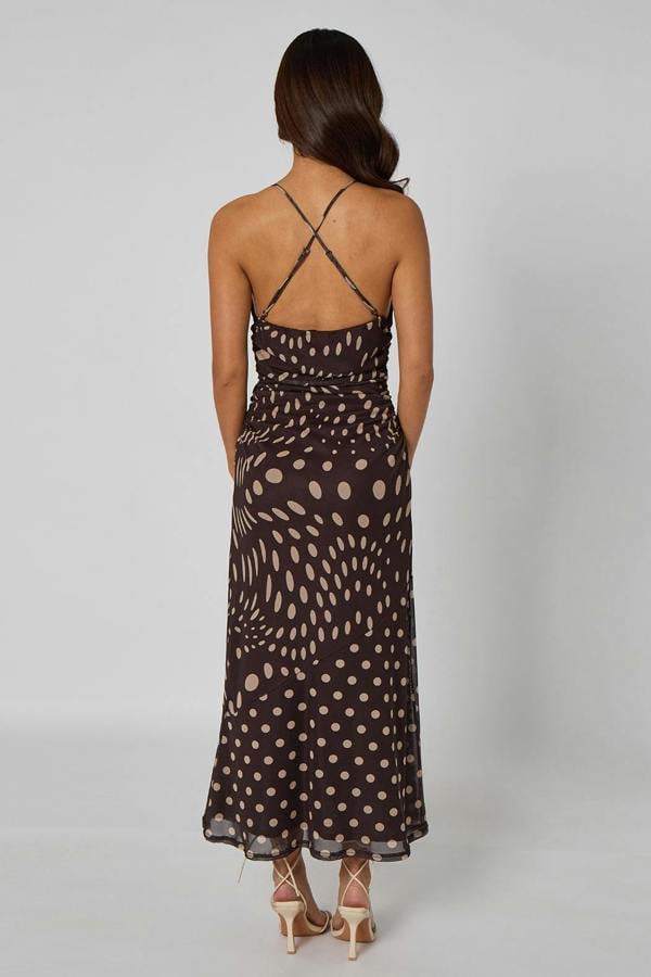 Urban Bliss Spot Ruched Front Dress