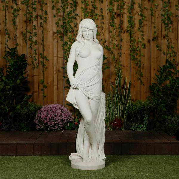 PDA Large Smiling Lady With Robe Garden Statue