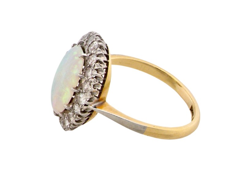 Vintage Tom 18 Carat Gold Opal & Diamond Ring