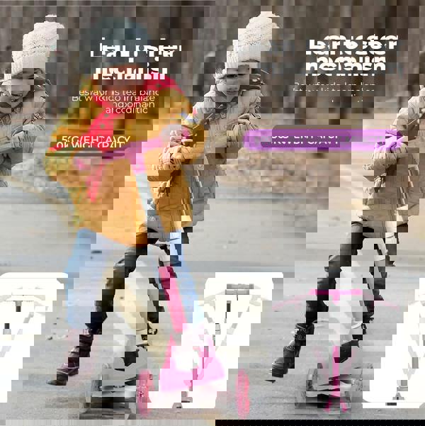 Dekko Kids Scooter Foldable Adjustable Height Flashing LED Light Music 3 Wheels