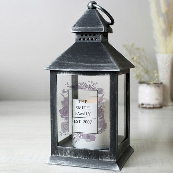 Personalised Memento Company Personalised Soft Watercolour Rustic Black Lantern