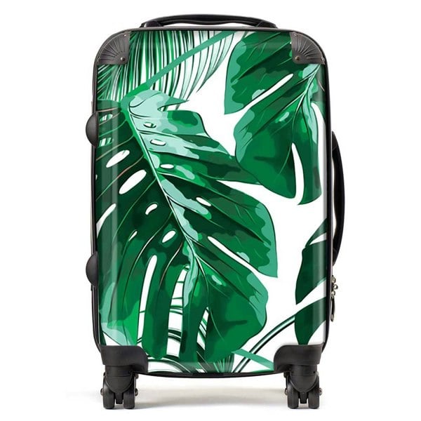 Warren Reed Tropical Jungle Leaf Pattern Suitcase