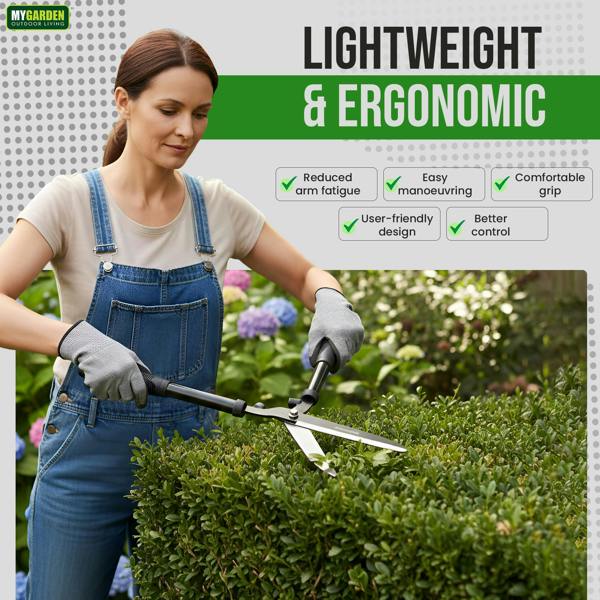 My Garden Outdoor Living Garden Hedge Shears with Hardened Carbon Steel Blades-53cm Lightweight Ergonomic Garden Shears-Trimming Hedges,Grass & Edges