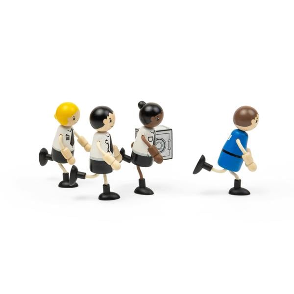 Tidlo Police Officer & Prisoner Dolls | 5 Pcs Wooden Doll Set