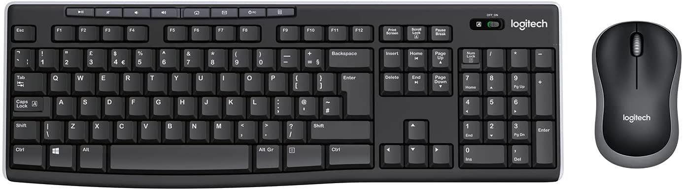 Dyzi MK270 Wireless Keyboard & Mouse 2.4GHz UK QWERTY Layout Black