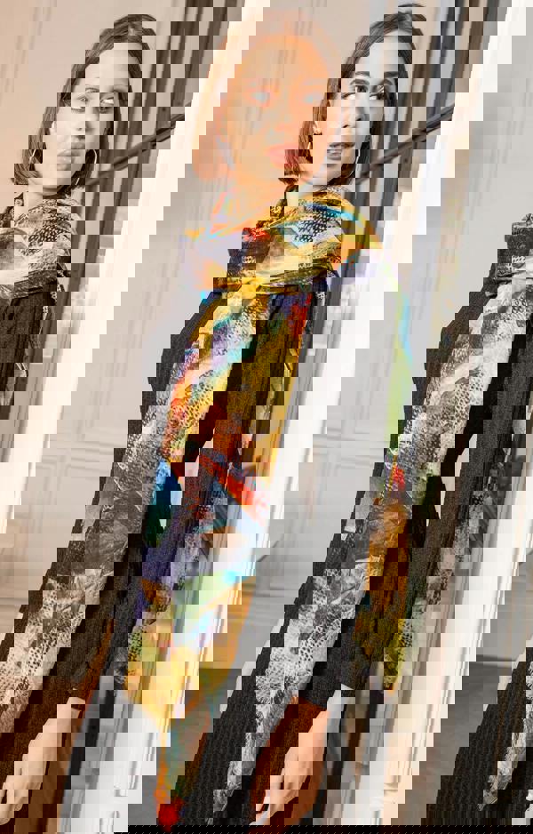 Alie Street London Mariselle Silk Wool Scarf - Azure Muse