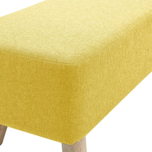 Living and Home 81cm W Yellow Rectangular Tofu-shaped Footstool