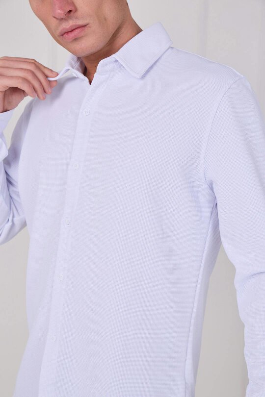 Men's Textured Button-Up Shirt