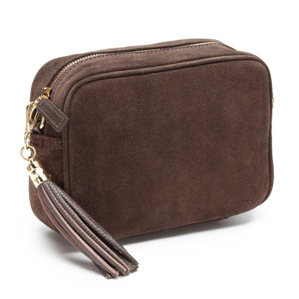 Elie Beaumont Crossbody Tassel Suede - Tan