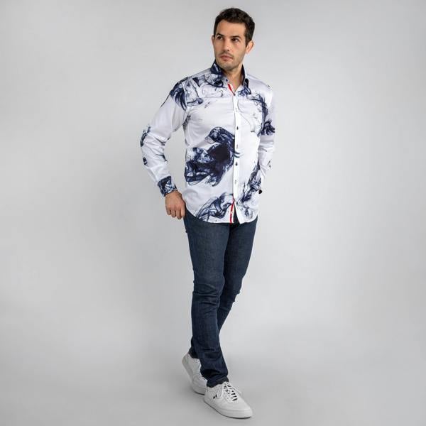 SMOKE PRINT SHIRT – Premium Men's Patterned Shirt by Claudio Lugli | Bold Design, Tailored Fit, Best Printed Shirts