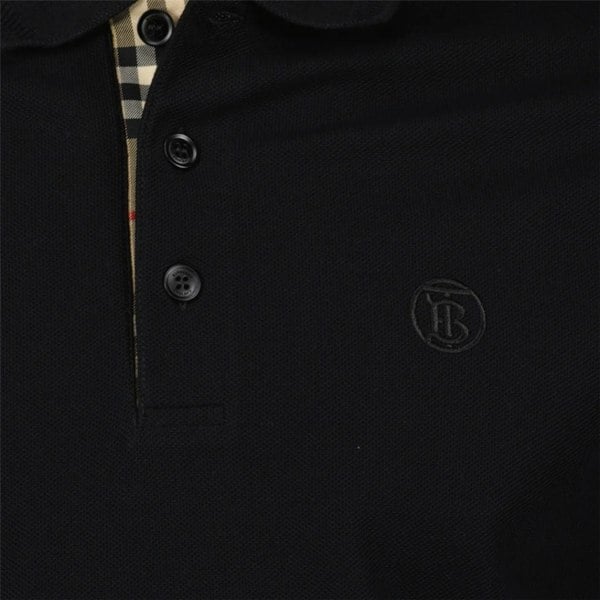 Burberry Branded Circle Logo Black Polo Shirt