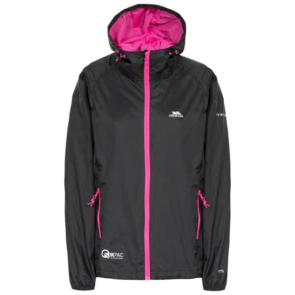 Trespass Womens/Ladies Qikpac Packaway Waterproof Jacket - Black