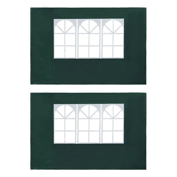Berkfield Party Tent Sidewall 2 pcs with Window PE Green