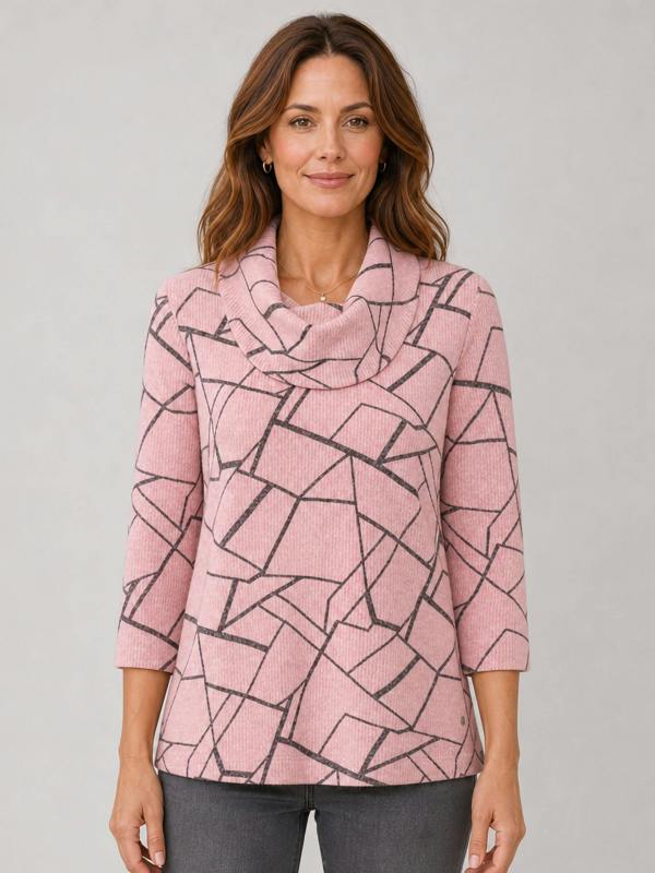 TIGI Geometeric Print Coel Neck