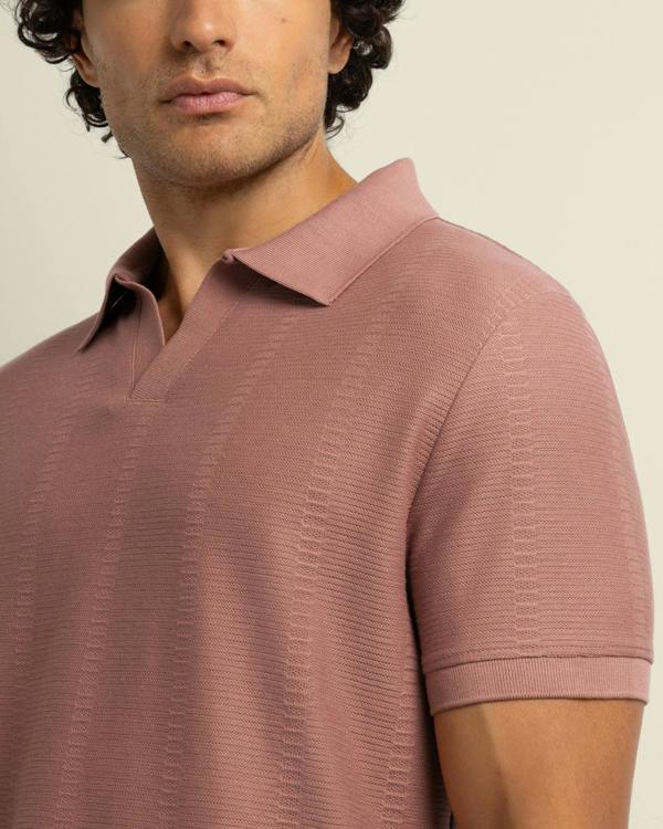 Larsson & Co Arne - Stripe Textured Polo Shirt