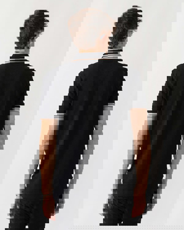 BOSS Green Paddy Mens Cotton-Piqué Polo Shirt with Contrast Logo - Grey 020