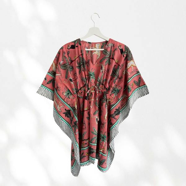 Hayley & Co Leopard and Jungle Print 100% Cotton Beach Kaftan