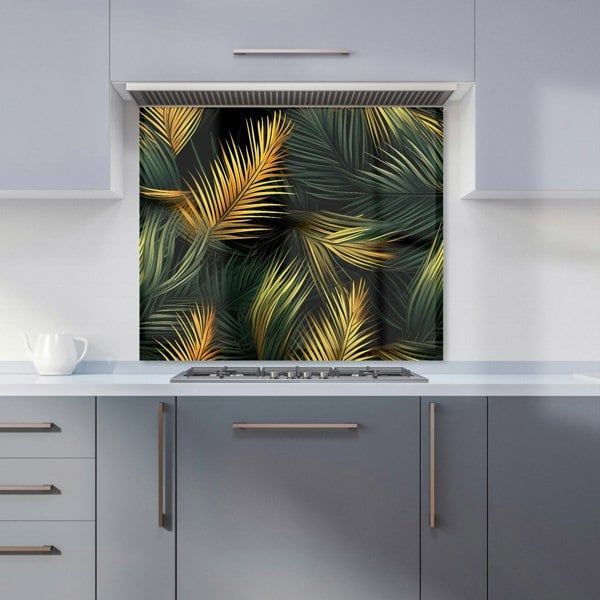 Warren Reed - Designer Golden Palm Leaves Kitchen Splashback