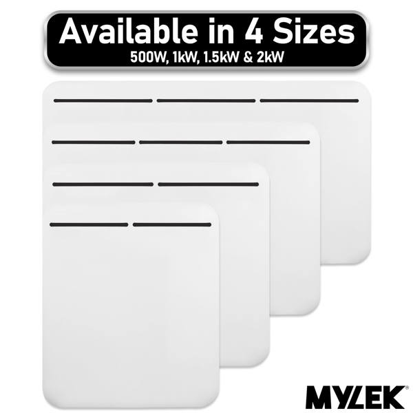 MYLEK Electric Panel Heater - Wall Mounted or Free Standing 1500w