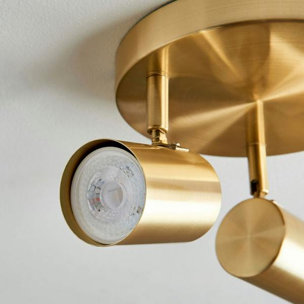 Pagazzi Lighting Hereford 3 Light Satin Gold Ceiling Spotlight
