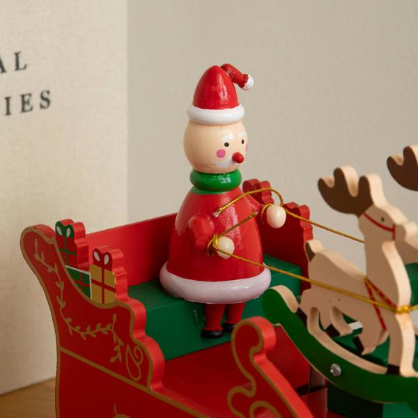 Samuel Alexander 17cm Musical Santa Sleigh with Moving Reindeer