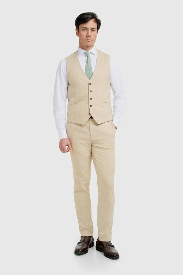 House of Cavani Camden - Men's Beige 3 Piece Check Suit