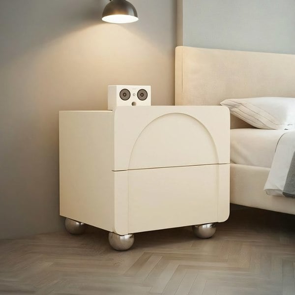 Niomi Bedside Table, Cream-Weilai Concept-Weilai Concept