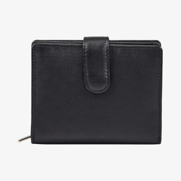Miami ladies leather wallet in black with multiple card slots