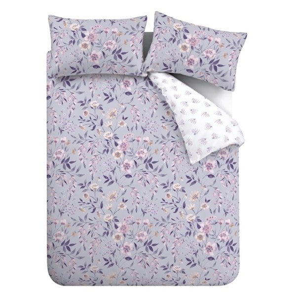 Catherine Lansfield Isadora Floral Lilac Duvet Cover Set