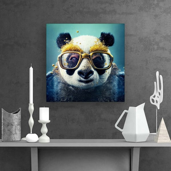 Warren Reed Panda With Golden Glasses Splashart Canvas