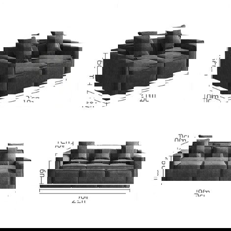 Hoshi HB12 Three Seater Corner, Four Seater Corner Sofa, Leathaire-Rit Concept-Rit Concept