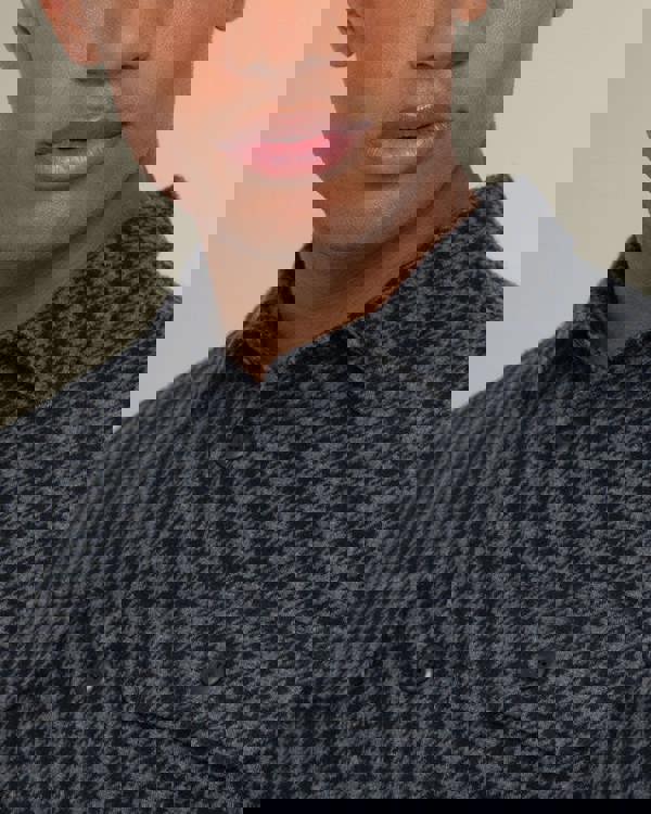 Larsson & Co Ommel - Houndstooth Jersey Casual Overshirt