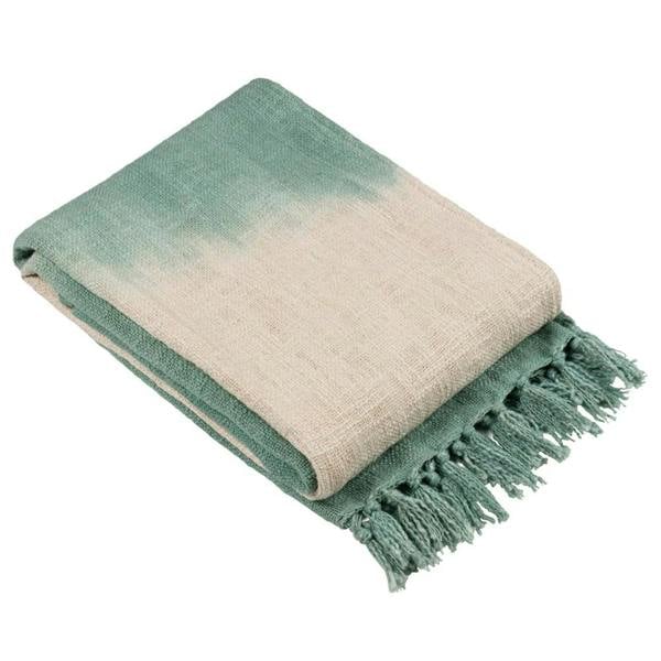 Furn Mizu Dip Dye Tassel Throw - Eucalyptus