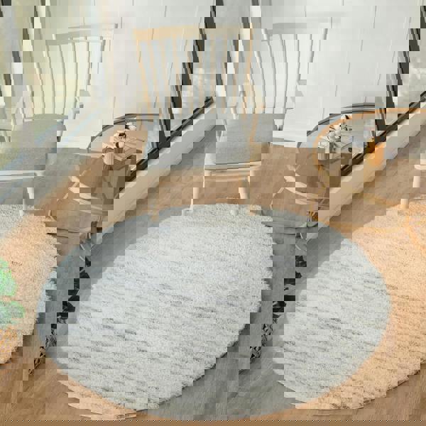 Livabliss Cloudy Shag-Modern Ivory Grey Soft Plush Pile Rug