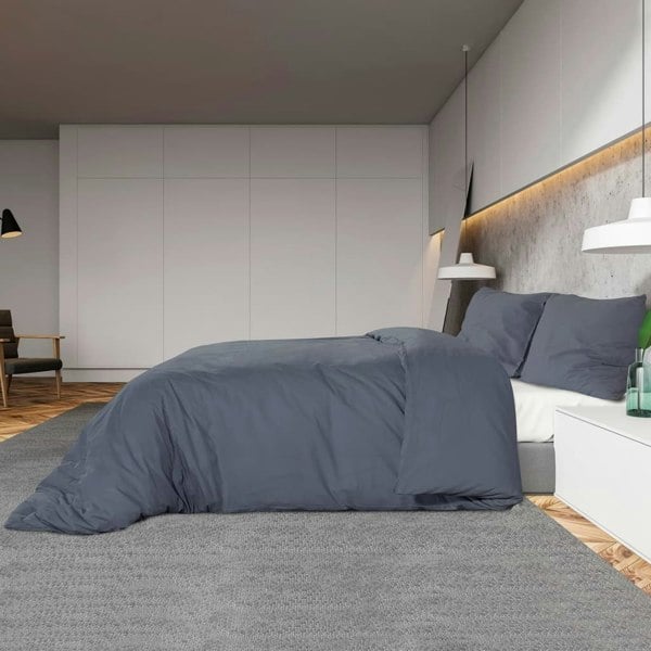 Berkfield Duvet Cover Set Anthracite 240x220 cm Light-weight Microfiber