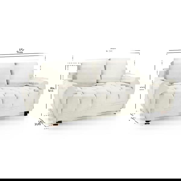 Furnishings For Less Zura Plush Velvet Large 3 Seater Sofa | Cream, Grey or Mocha