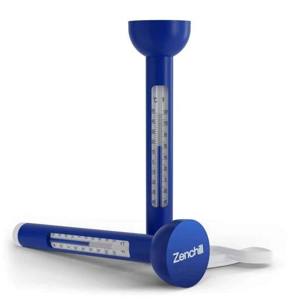 Zenchill thermometers, one placed vertically and one lying on surface