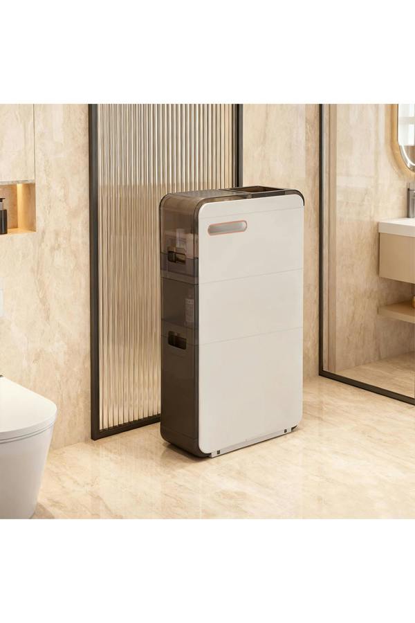 Living and Home 3-Tier Narrow Bathroom Storage Cabinet with Drawers & Wheels