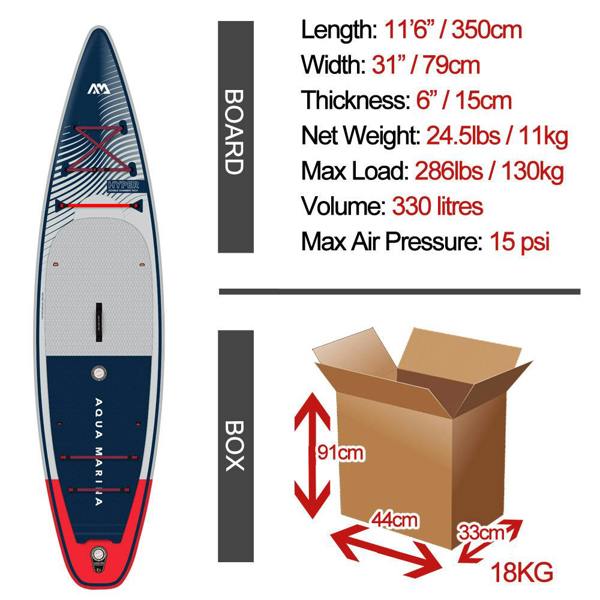 Aqua Marina Hyper 11'6" / 350cm Double Chamber Adventure Stand Up Paddle Board