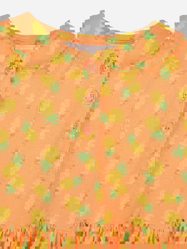 Rachel Riley Girls Pineapple Dress in Orange