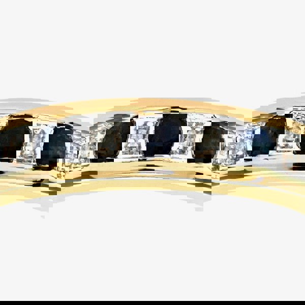 T. H. Baker 9ct Yellow Gold Blue Sapphire Half Eternity Ring PR03027Y SA