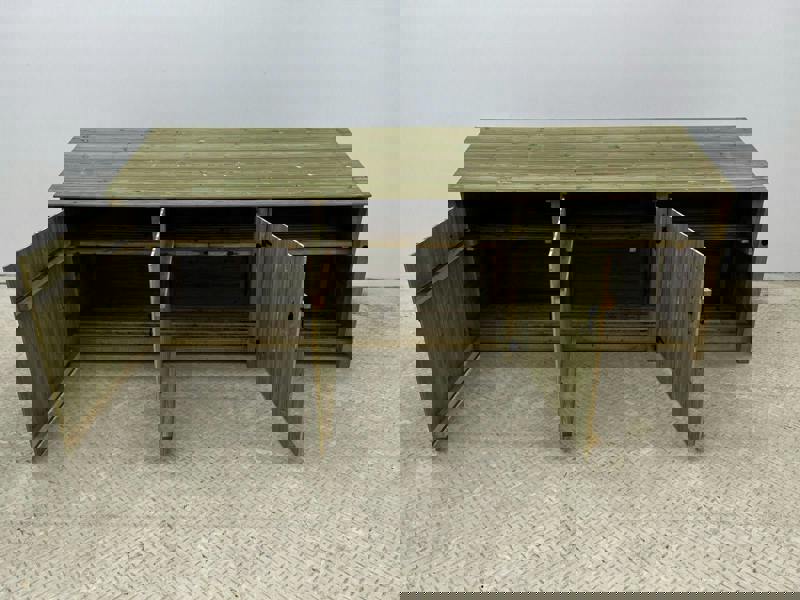 Arbor Garden Solutions Wooden Premium Tongue/Groove Log Store with Doors and Shelf W-335cm, H-126cm or 180cm, D-88cm