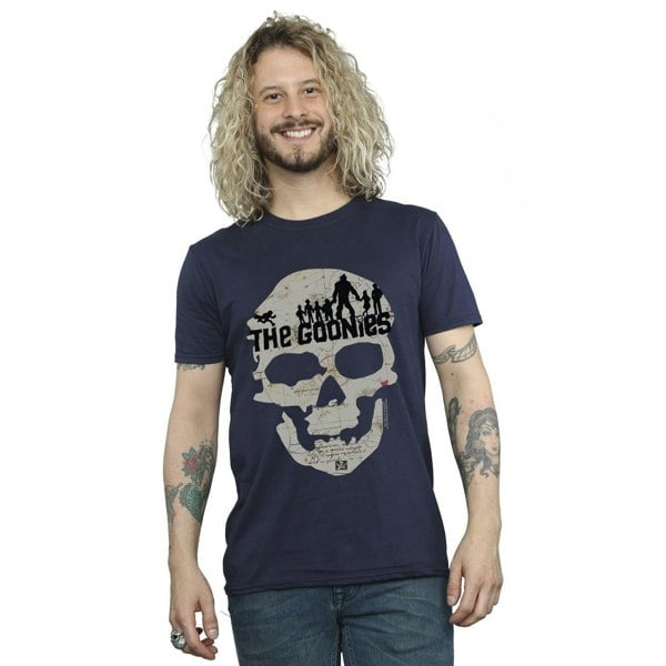 The Goonies Mens Map Skull T-Shirt - Navy Blue