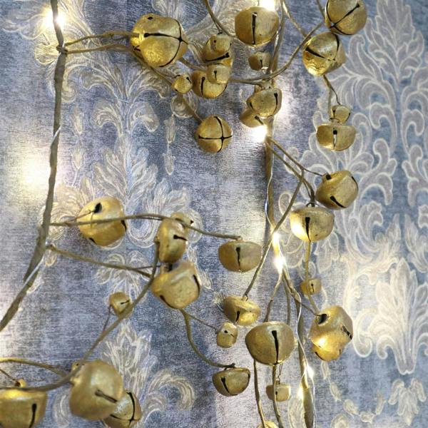 150cm Golden Pre-Lit Hanging Garland with 20 Warm White LEDs for Christmas Display image 4