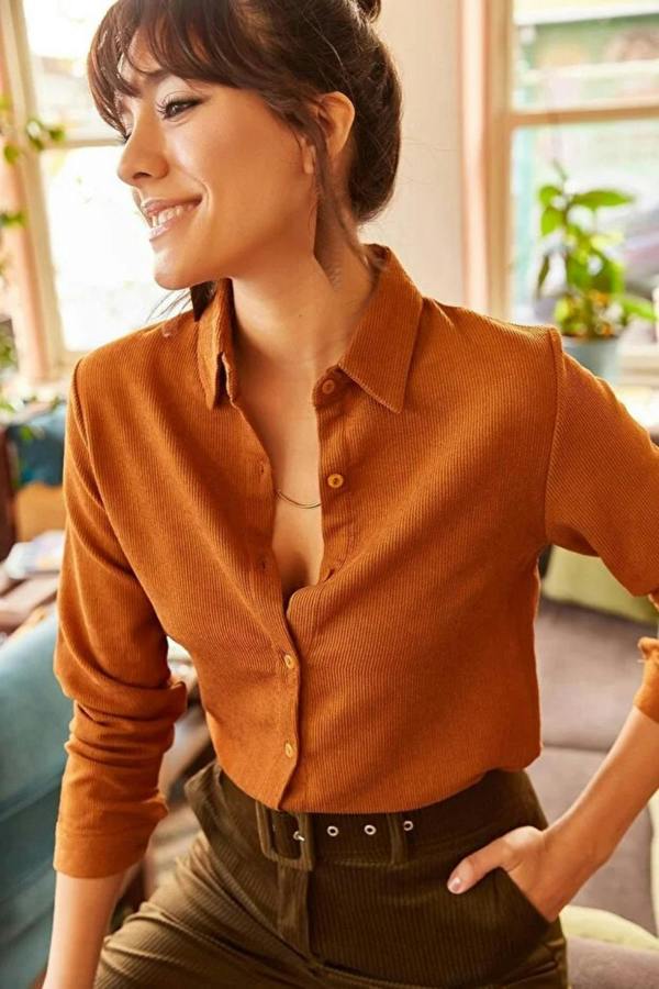 Hoxton Gal Fine Ribbed Corduroy Shirt