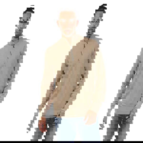 Boss Mens Ebrando-P Quarter Zip Jumper - Beige